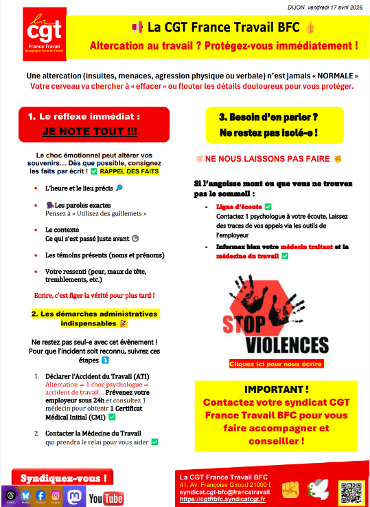 Altercation au travail ? STOP !