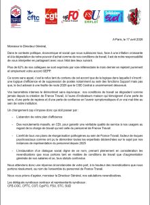 La lettre intersyndicale au Directeur Général de France Travail 
